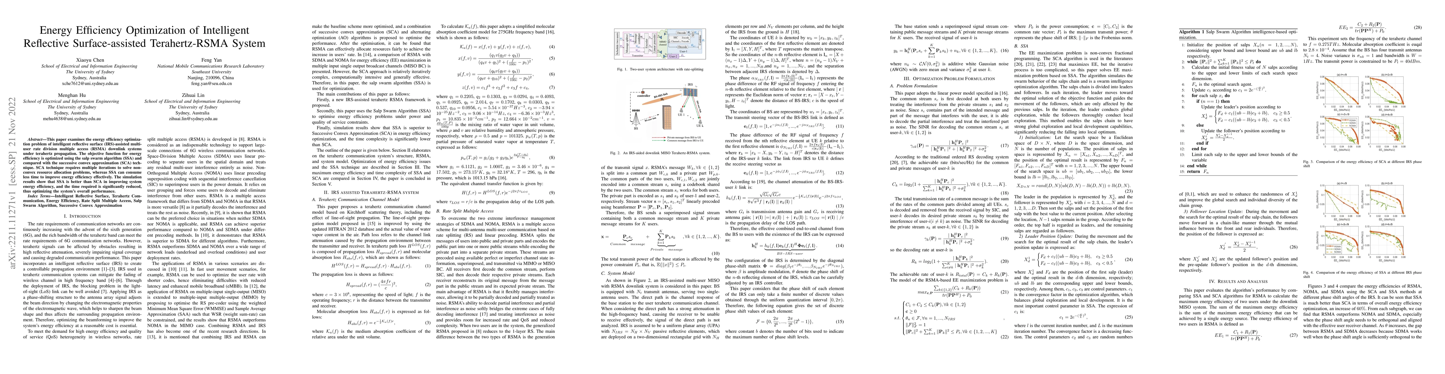 Thumbnail for Energy Efficiency Optimization of Intelligent Reflective
  Surface-assisted Terahertz-RSMA System