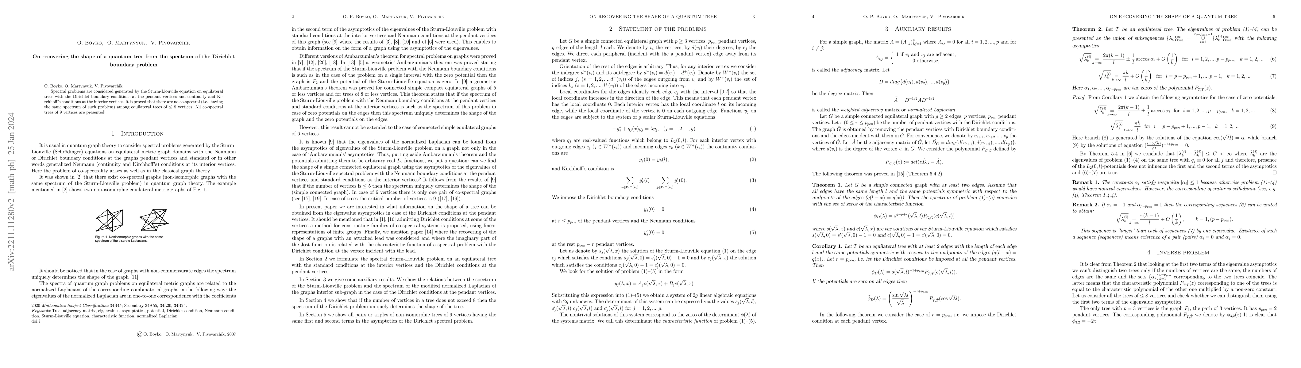 Thumbnail for On recovering the shape of a quantum tree from the spectrum of the
  Dirichlet boundary problem