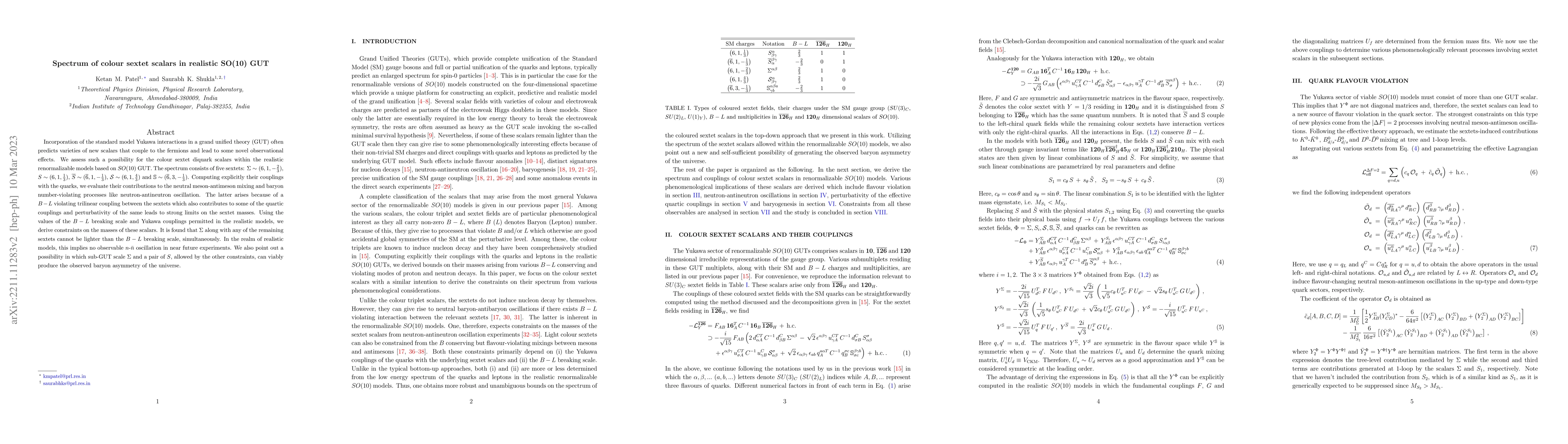 Thumbnail for Spectrum of colour sextet scalars in realistic SO(10) GUT