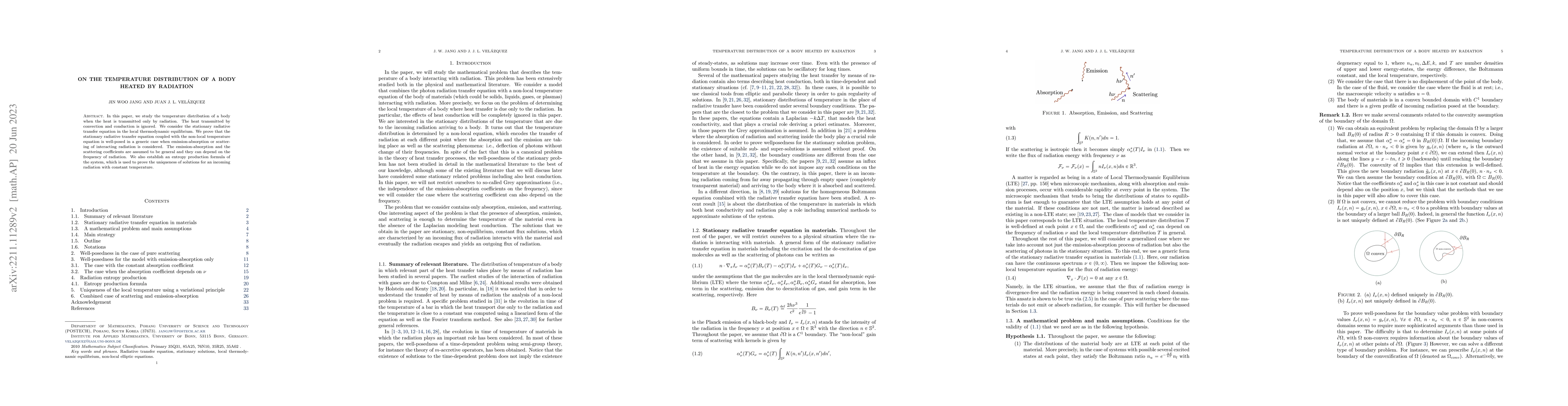 Thumbnail for On the temperature distribution of a body heated by radiation