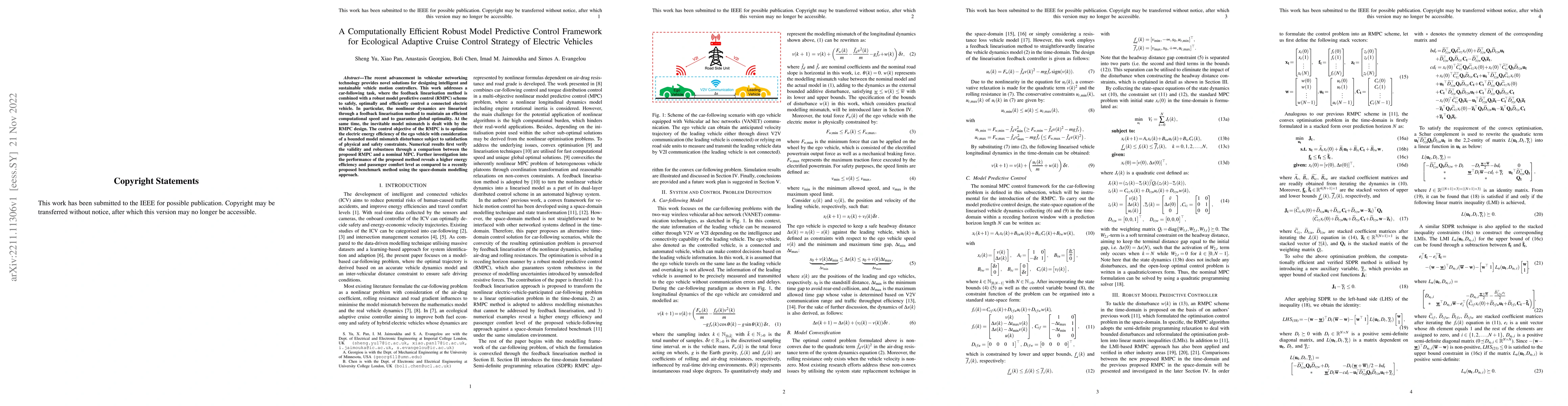 Thumbnail for A Computationally Efficient Robust Model Predictive Control Framework
  for Ecological Adaptive Cruise Control Strategy of Electric Vehicles