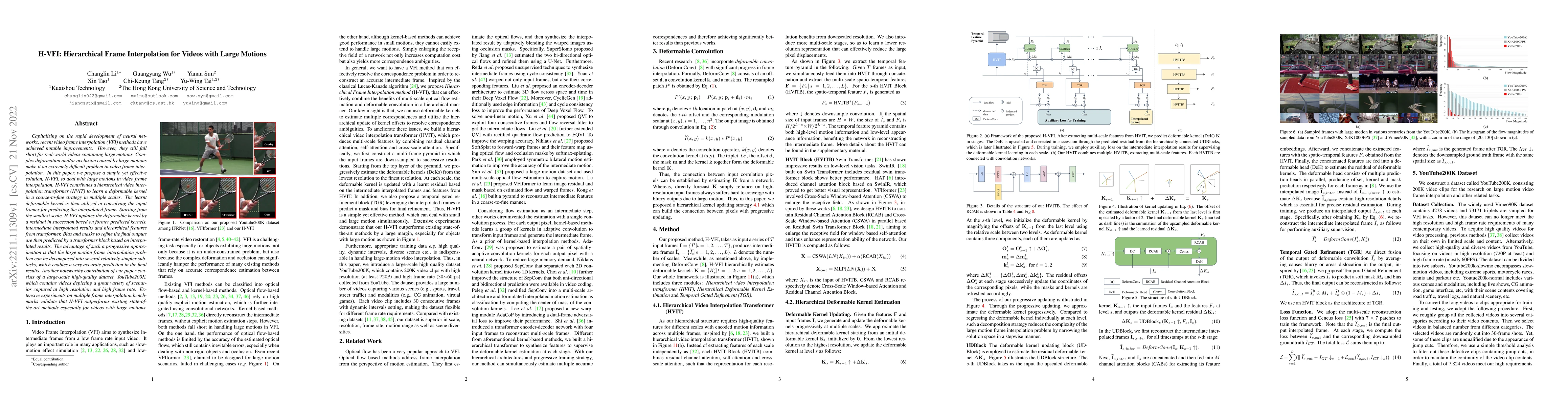 Thumbnail for H-VFI: Hierarchical Frame Interpolation for Videos with Large Motions