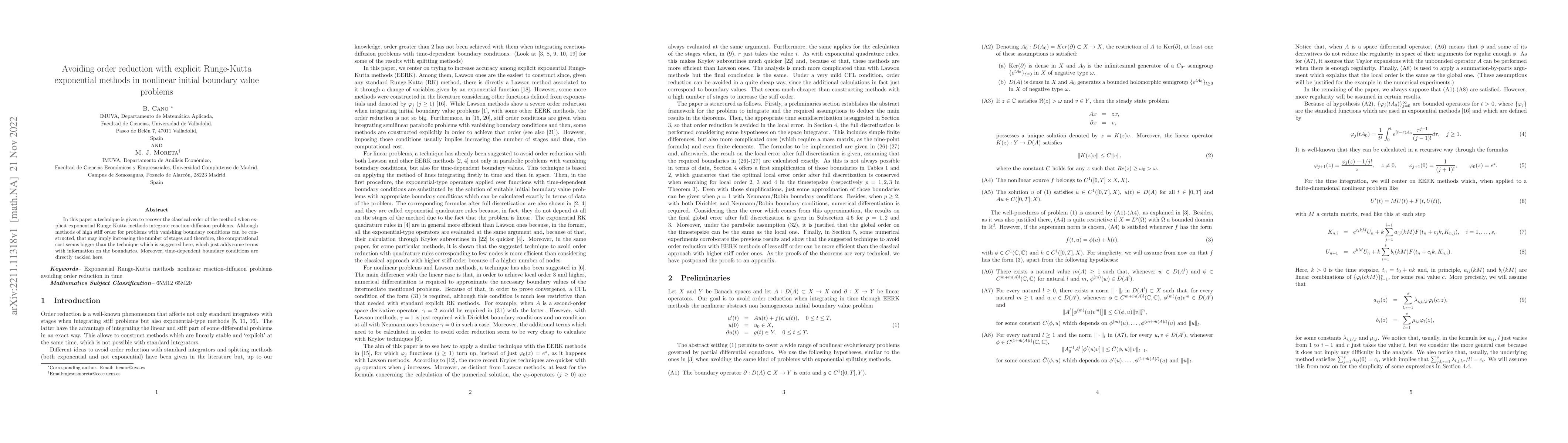 Thumbnail for Avoiding order reduction with explicit Runge-Kutta exponential methods
  in nonlinear initial boundary value problems