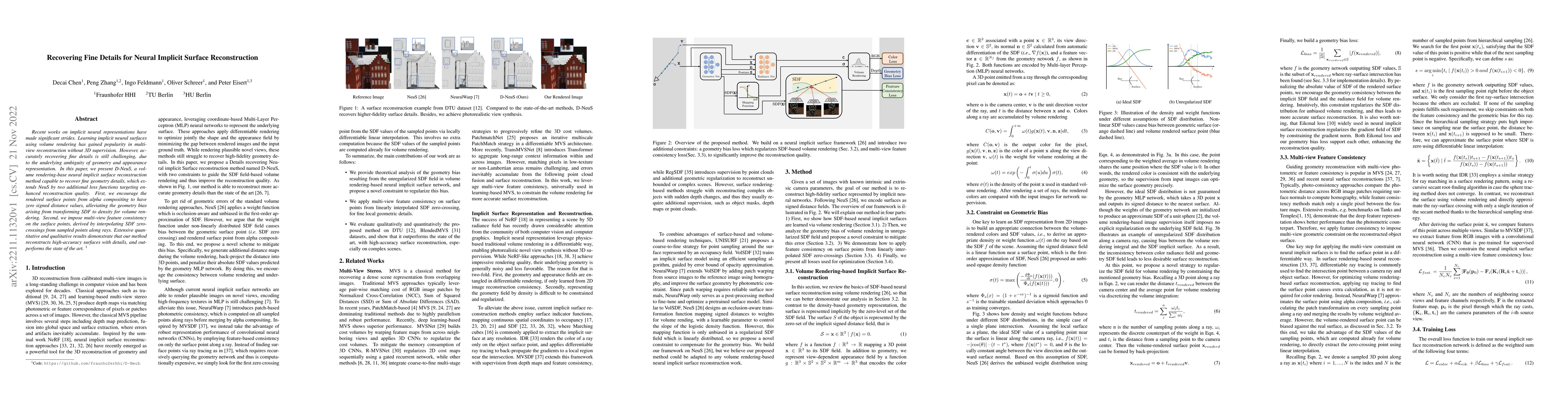 Thumbnail for Recovering Fine Details for Neural Implicit Surface Reconstruction