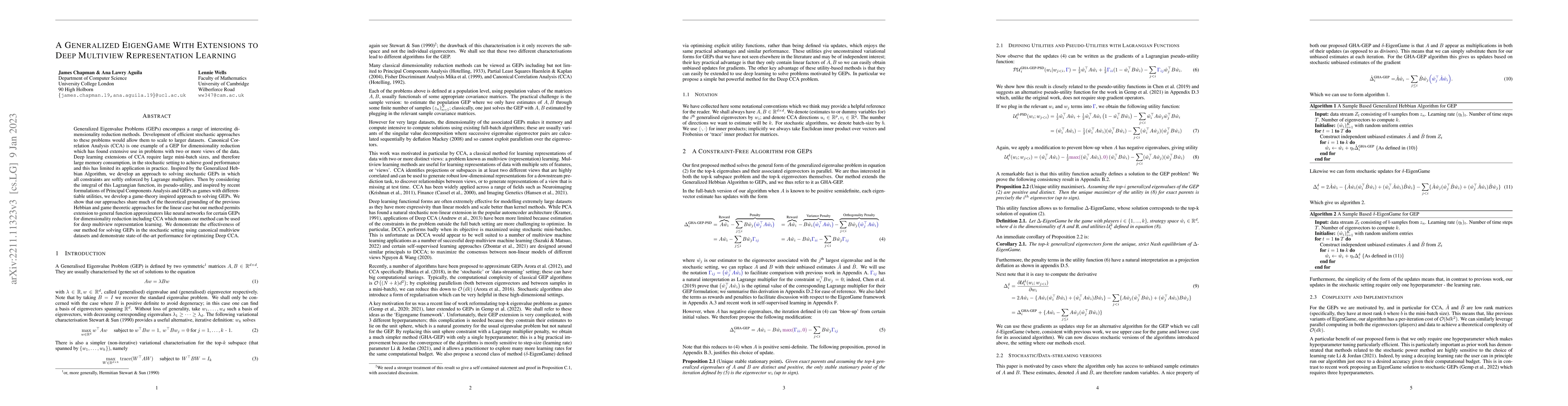 Thumbnail for A Generalized EigenGame with Extensions to Multiview Representation
  Learning