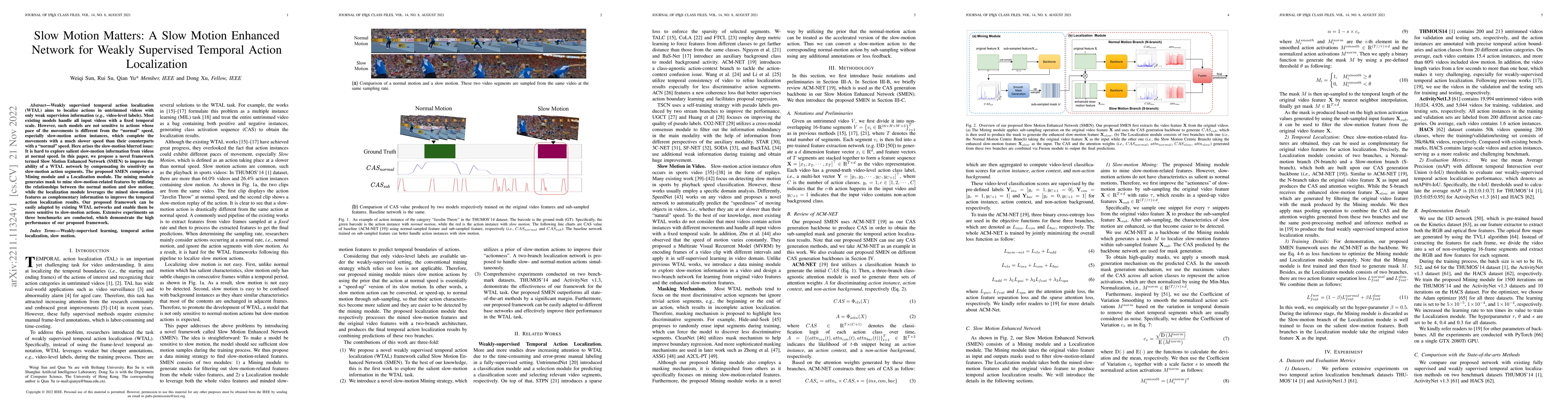 Thumbnail for Slow Motion Matters: A Slow Motion Enhanced Network for Weakly
  Supervised Temporal Action Localization