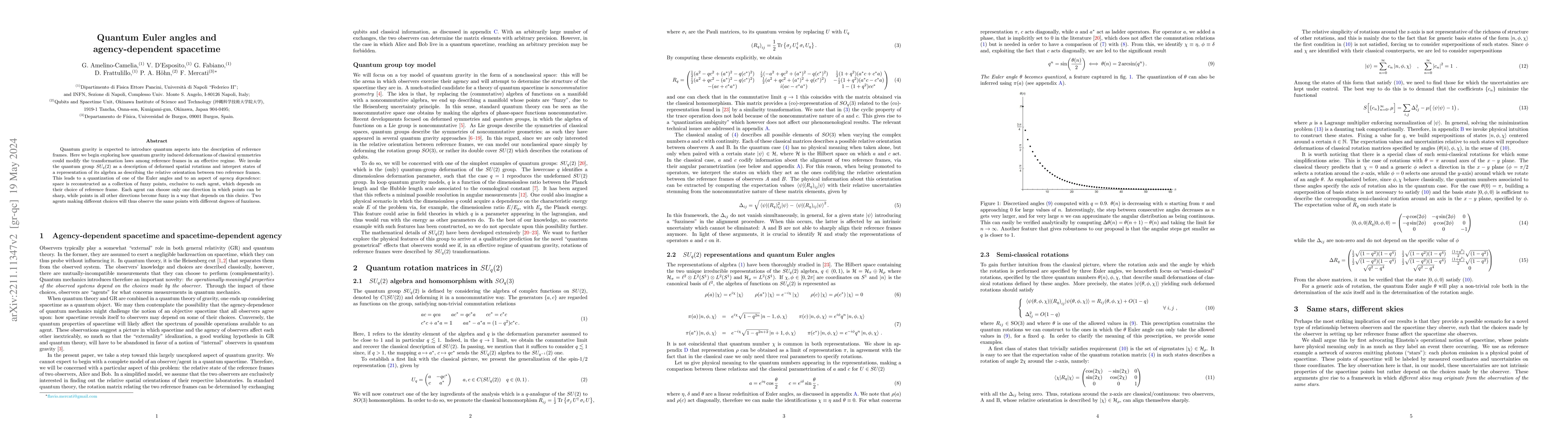 Thumbnail for Quantum Euler angles and agency-dependent spacetime