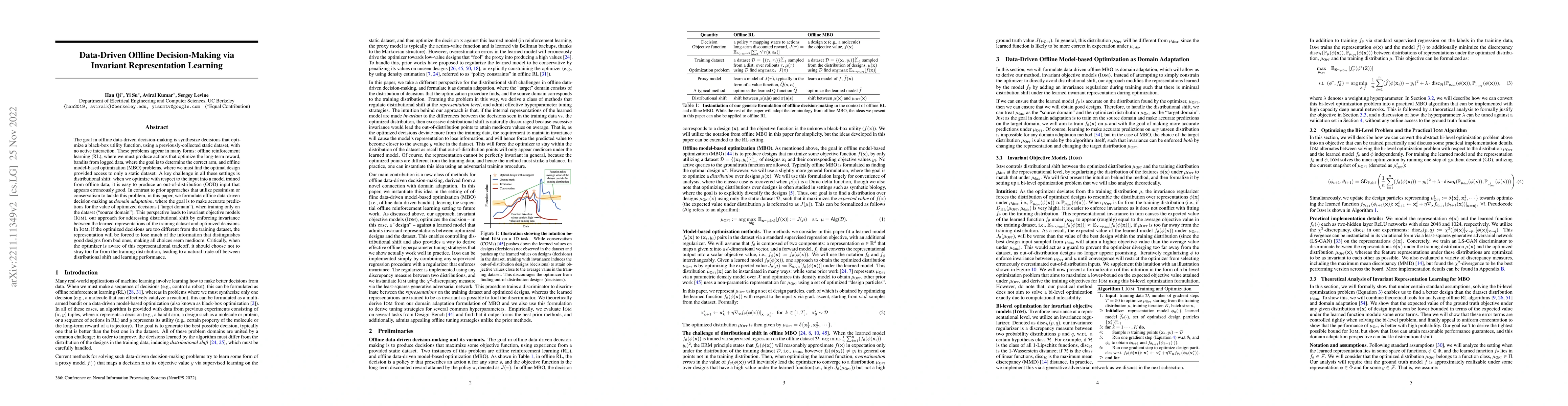 Thumbnail for Data-Driven Offline Decision-Making via Invariant Representation
  Learning