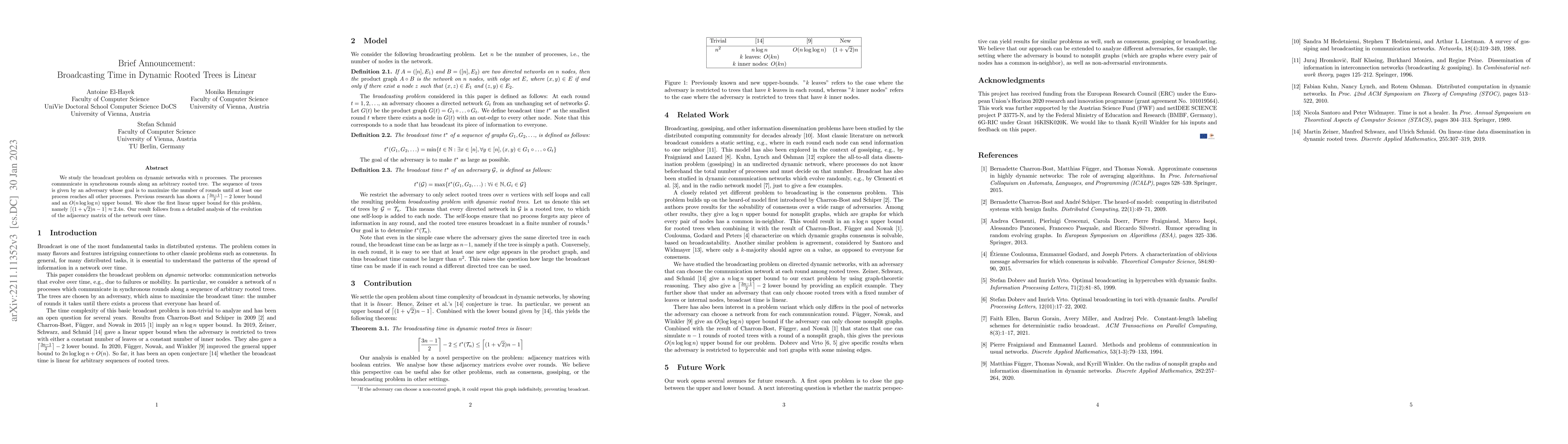 Thumbnail for Brief Announcement: Broadcasting Time in Dynamic Rooted Trees is Linear