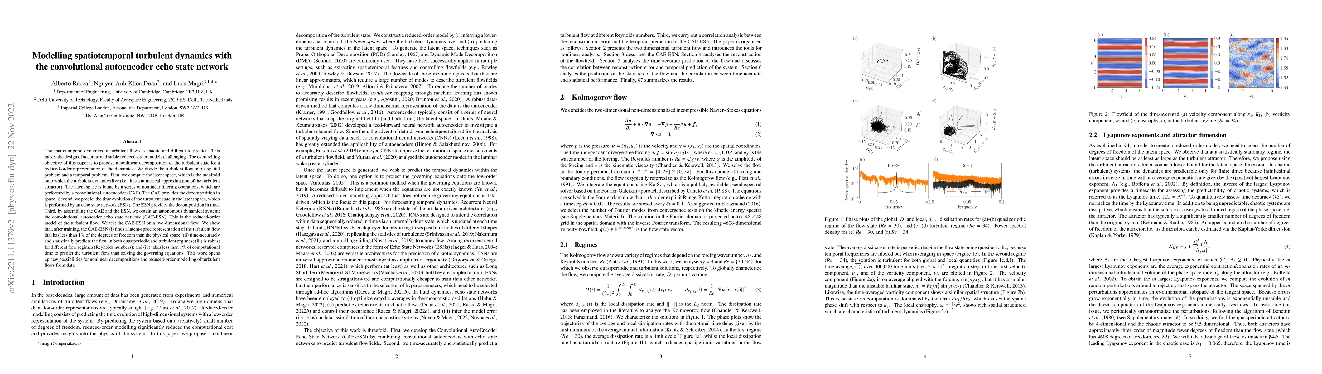 Thumbnail for Modelling spatiotemporal turbulent dynamics with the convolutional
  autoencoder echo state network