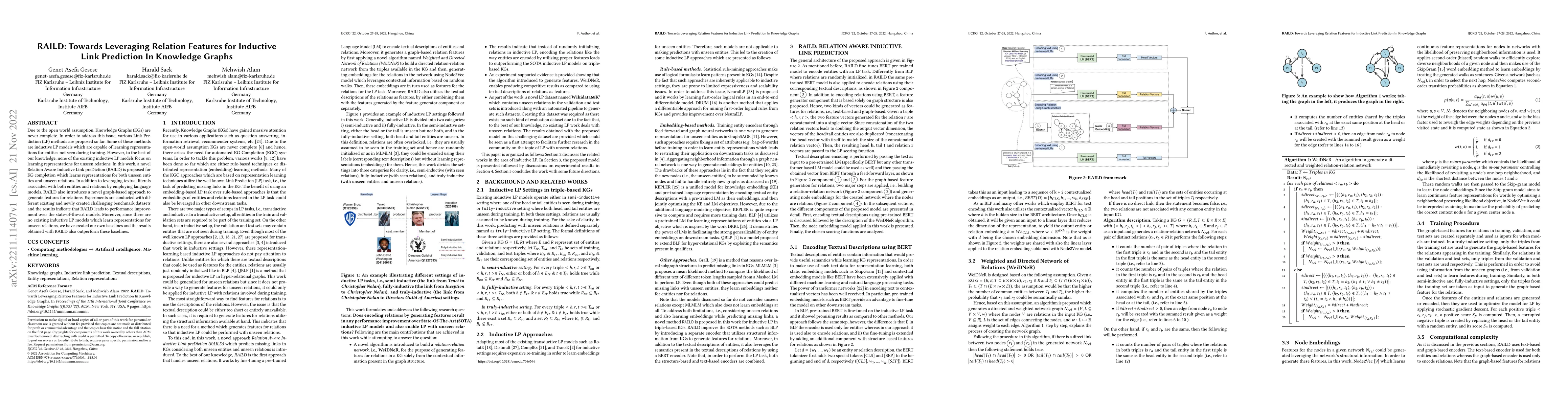 Thumbnail for RAILD: Towards Leveraging Relation Features for Inductive Link
  Prediction In Knowledge Graphs