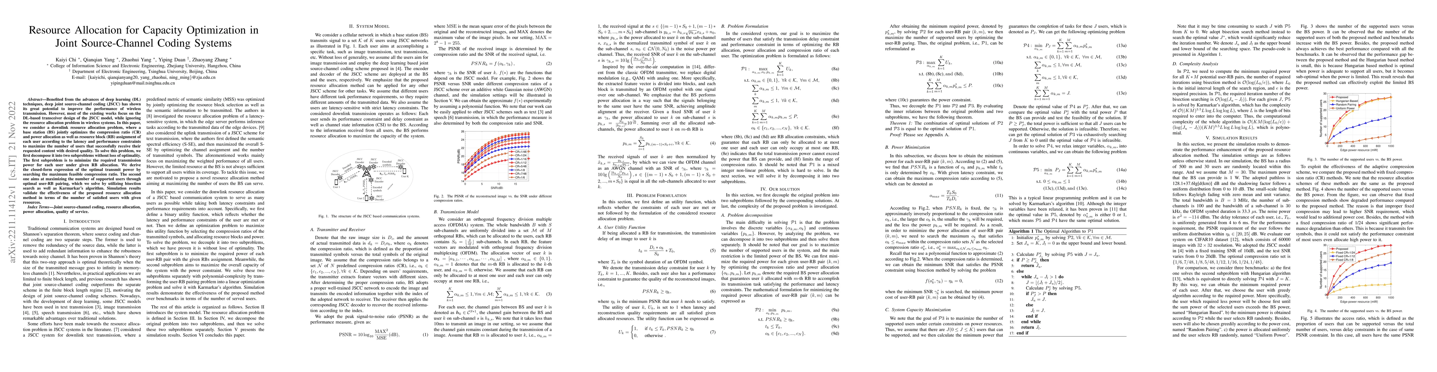 Thumbnail for Resource Allocation for Capacity Optimization in Joint Source-Channel
  Coding Systems