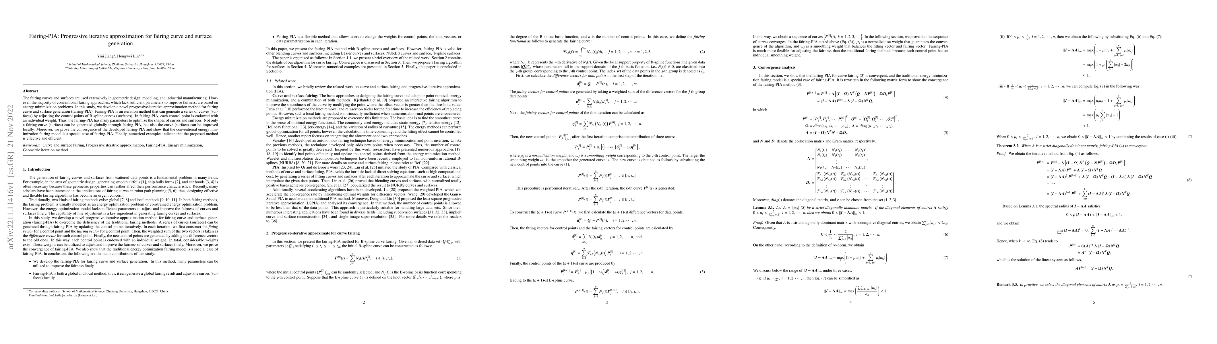 Thumbnail for Fairing-PIA: Progressive iterative approximation for fairing curve and
  surface generation