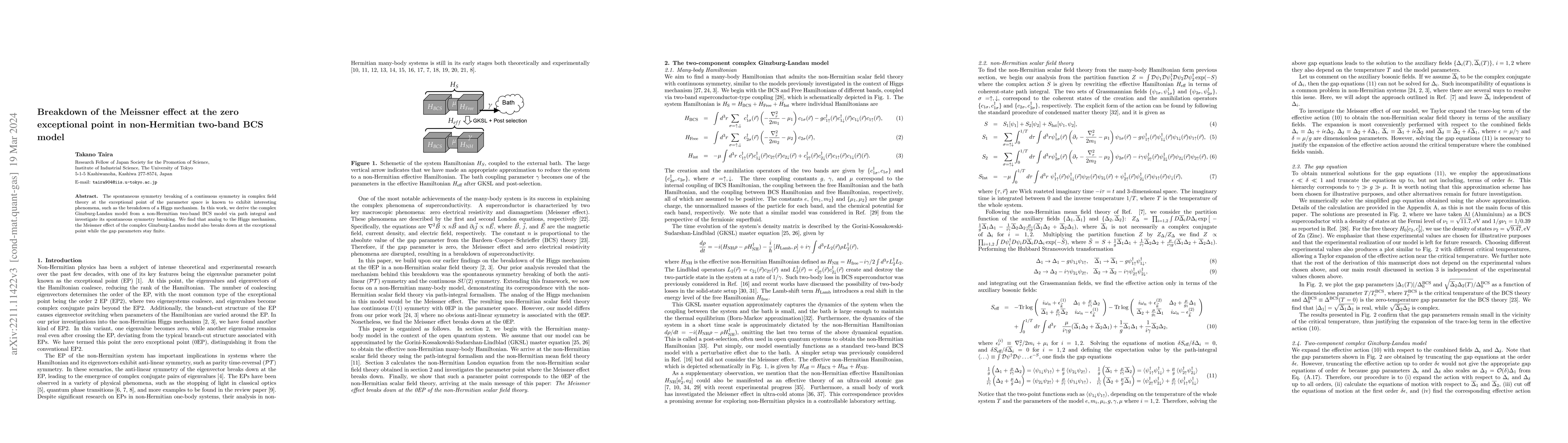 Thumbnail for Breakdown of the Meissner effect at the zero exceptional point in
  non-Hermitian two-band BCS model