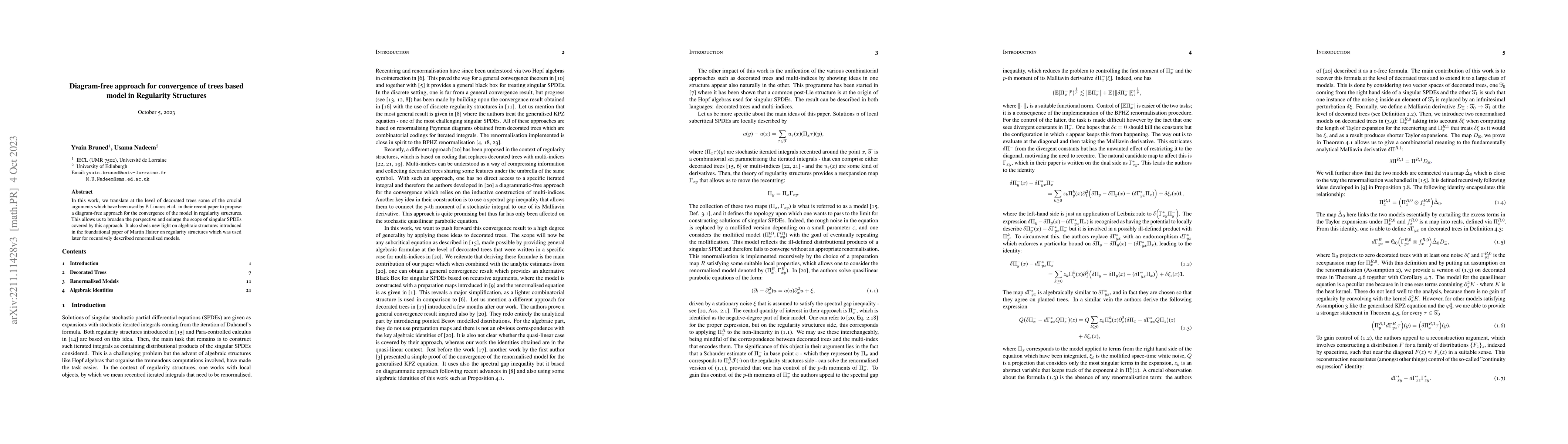 Thumbnail for Diagram-free approach for convergence of tree-based models in Regularity
  Structures