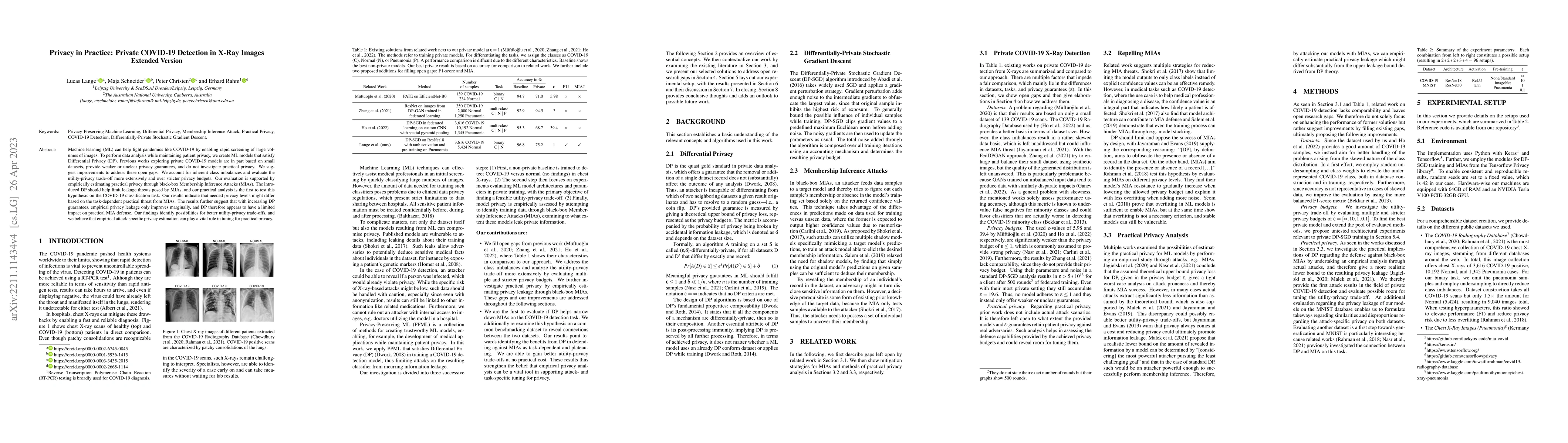 Thumbnail for Privacy in Practice: Private COVID-19 Detection in X-Ray Images
  (Extended Version)