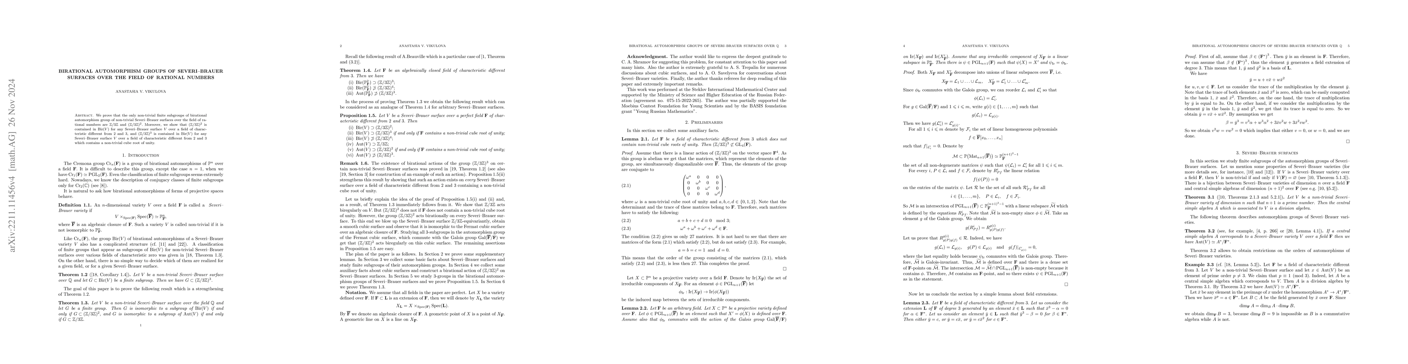 Thumbnail for Birational automorphism groups of Severi-Brauer surfaces over the field
  of rational numbers