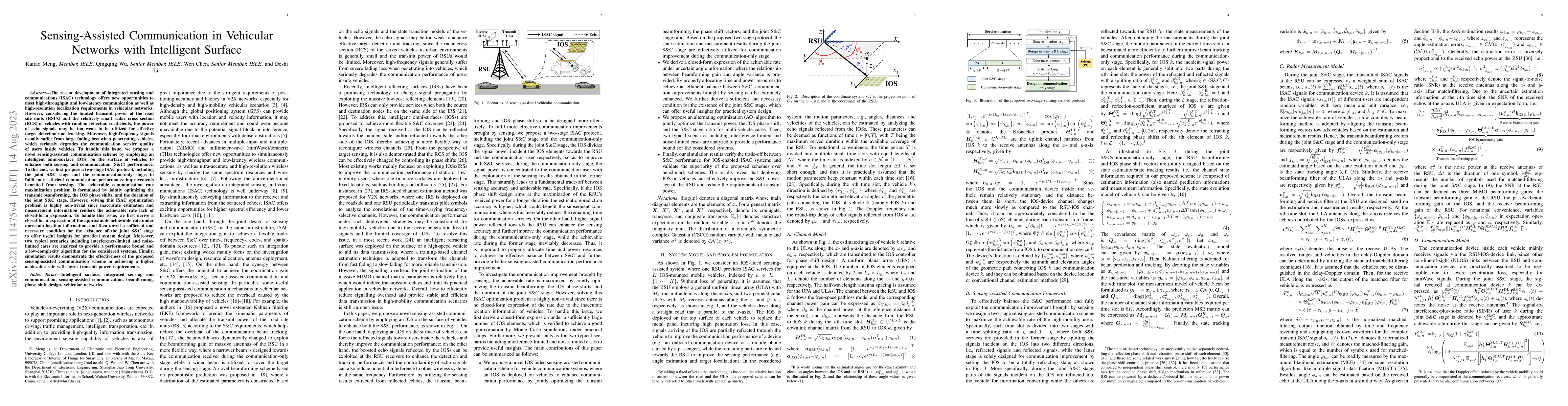 Thumbnail for Sensing-Assisted Communication in Vehicular Networks with Intelligent
  Surface