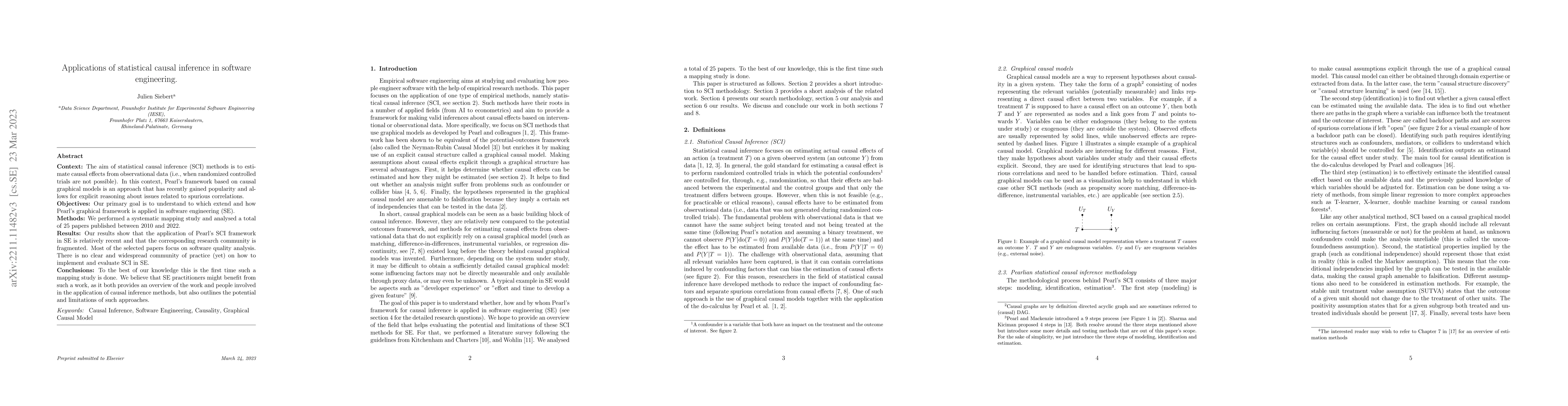 Thumbnail for Applications of statistical causal inference in software engineering