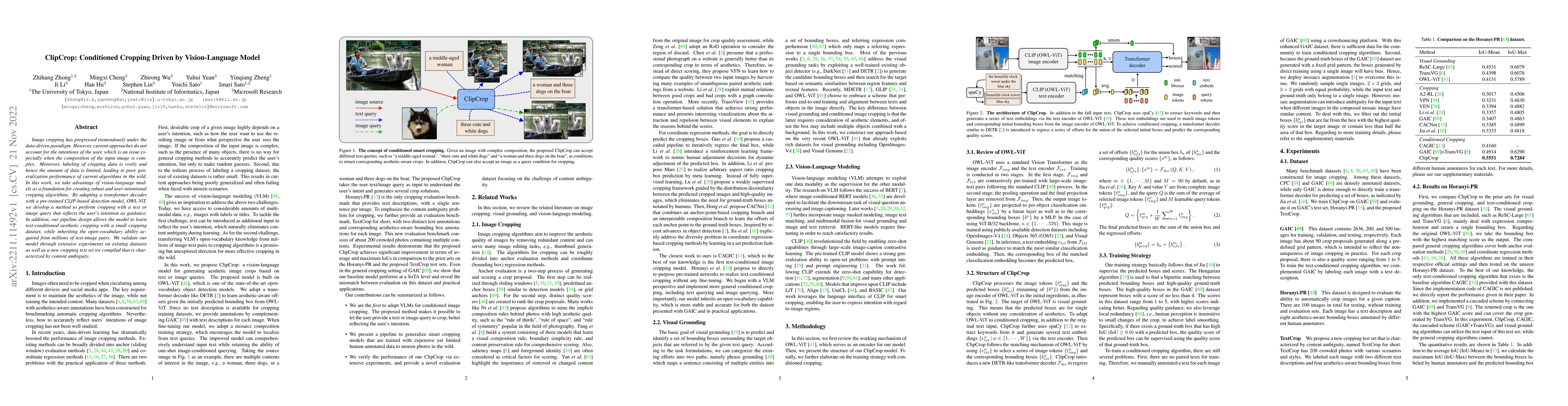 Thumbnail for ClipCrop: Conditioned Cropping Driven by Vision-Language Model