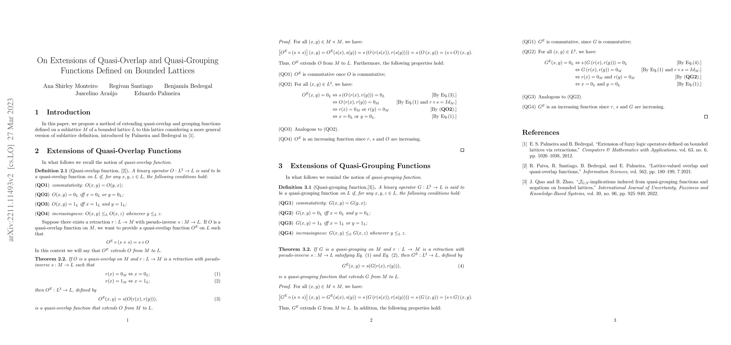 Thumbnail for On Extensions of Quasi-Overlap and Quasi-Grouping Functions Defined on
  Bounded Lattices