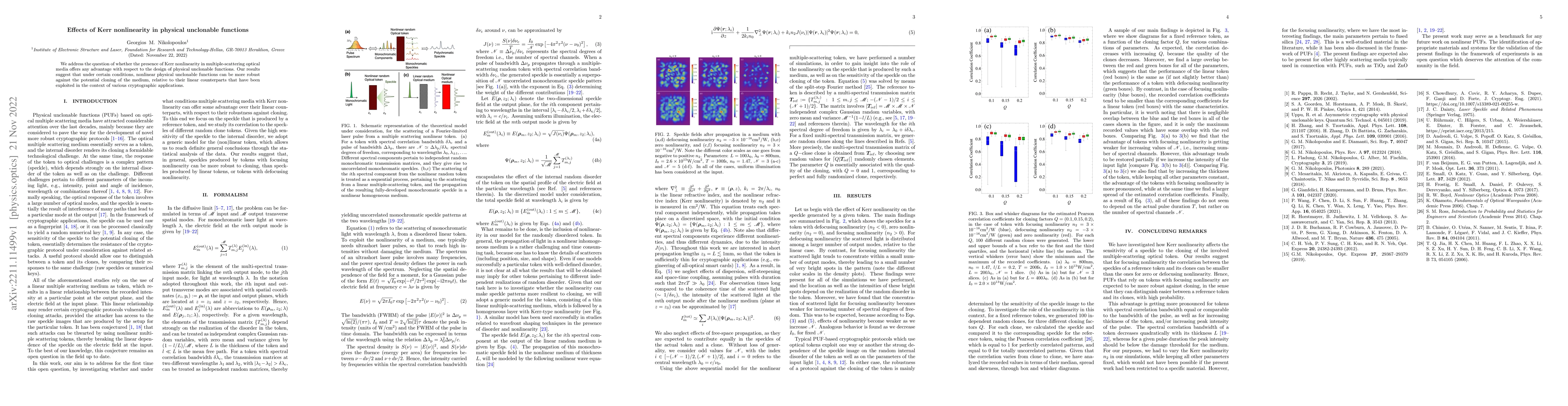 Thumbnail for Effects of Kerr nonlinearity in physical unclonable functions