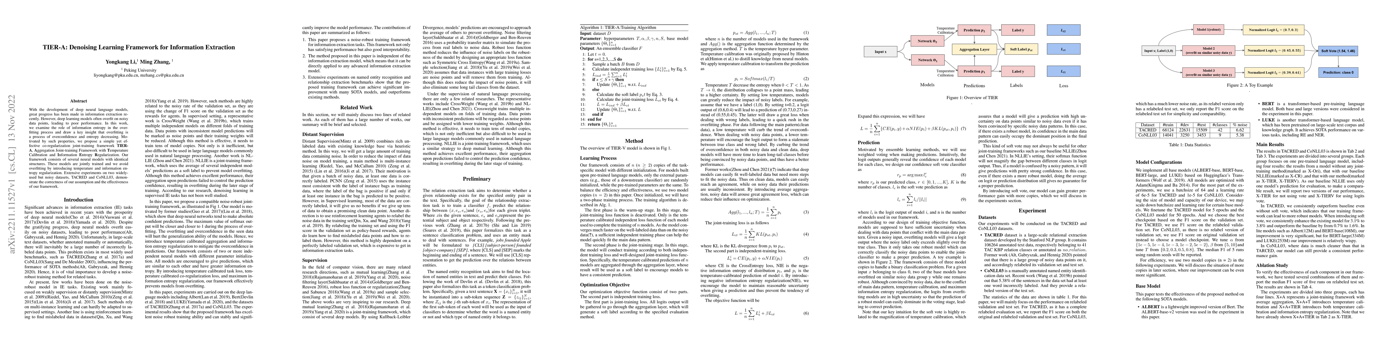 Thumbnail for TIER-A: Denoising Learning Framework for Information Extraction