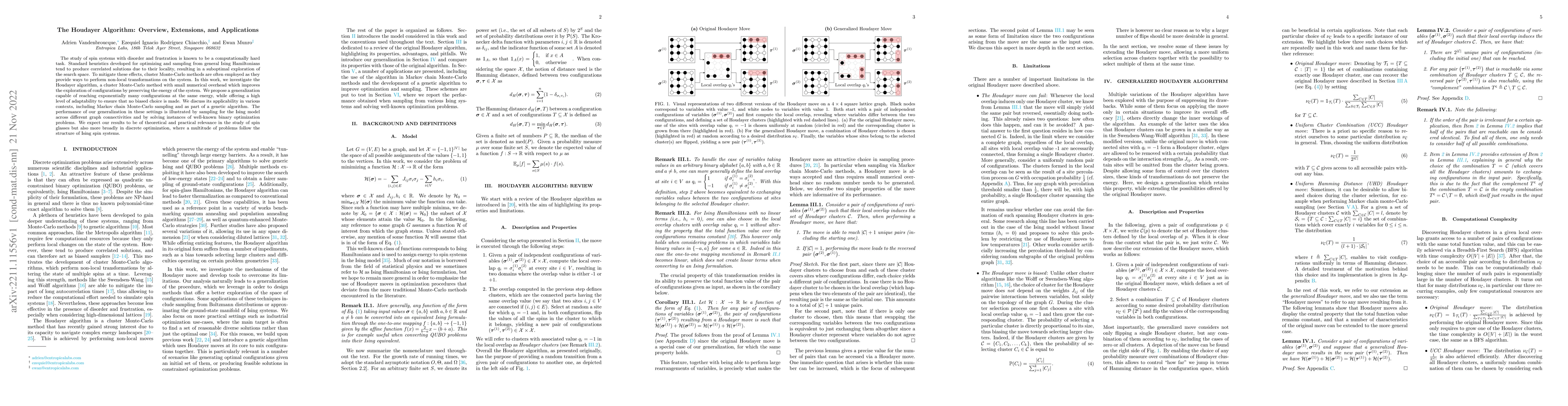 Thumbnail for The Houdayer Algorithm: Overview, Extensions, and Applications