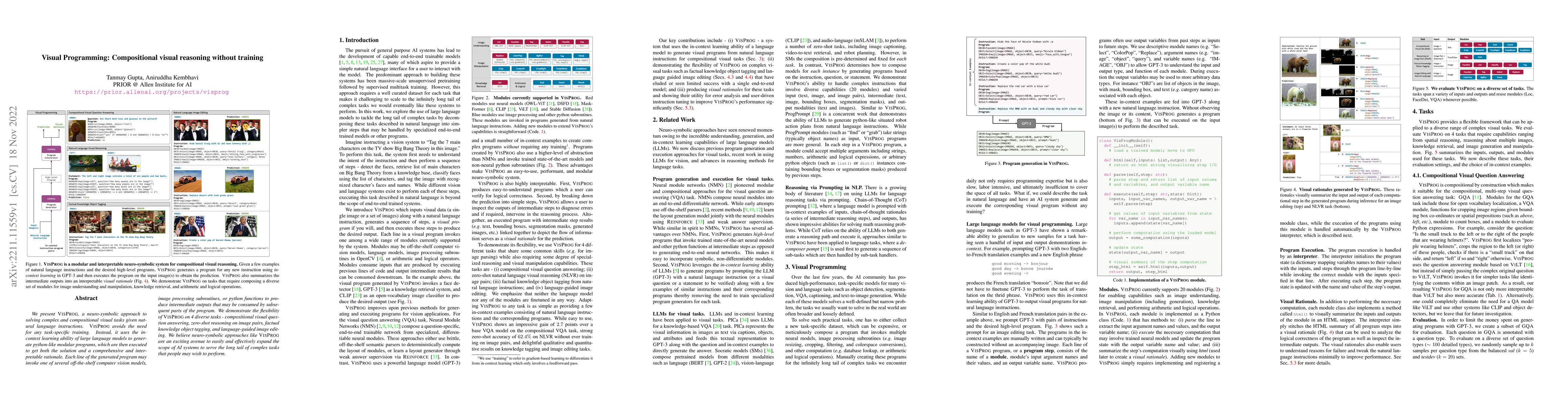 Thumbnail for Visual Programming: Compositional visual reasoning without training