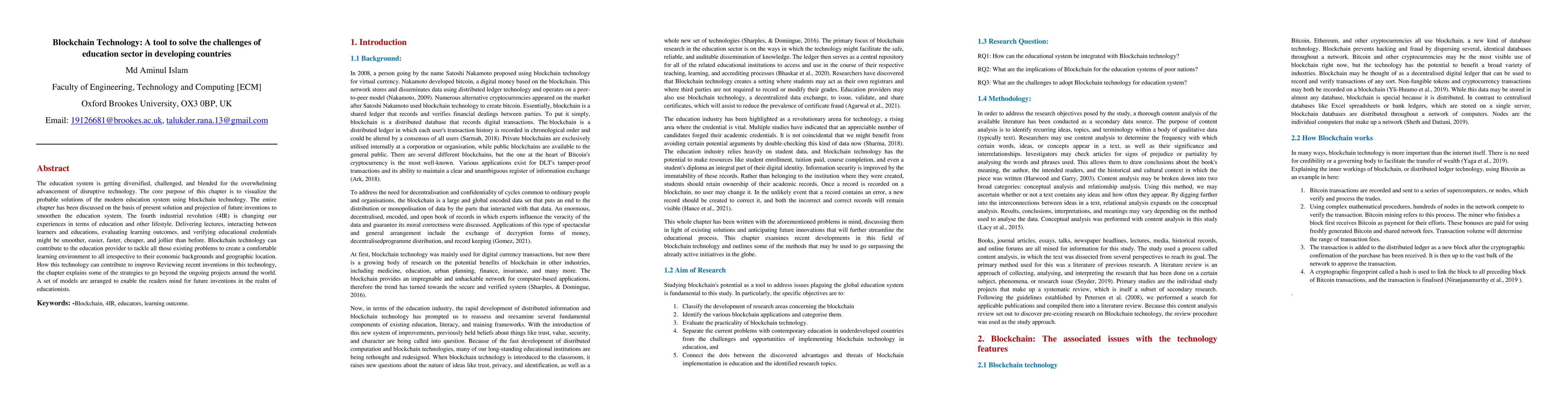 Thumbnail for Blockchain Technology: A tool to solve the challenges of education
  sector in developing countries