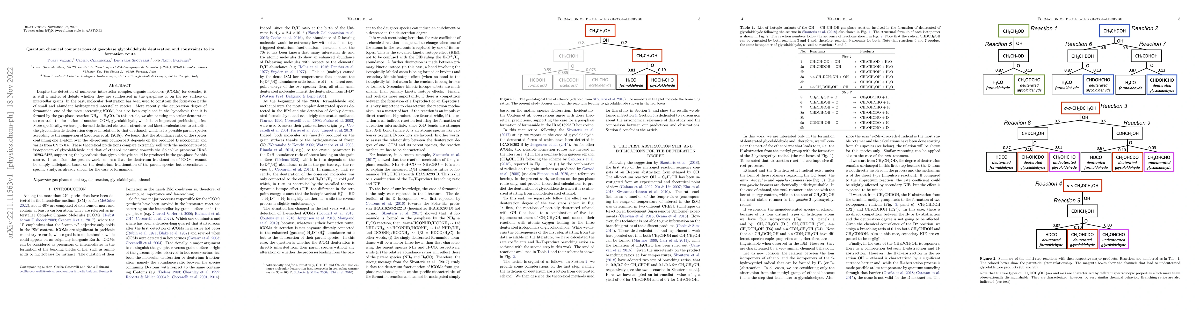 Thumbnail for Quantum chemical computations of gas-phase glycolaldehyde deuteration
  and constraints to its formation route