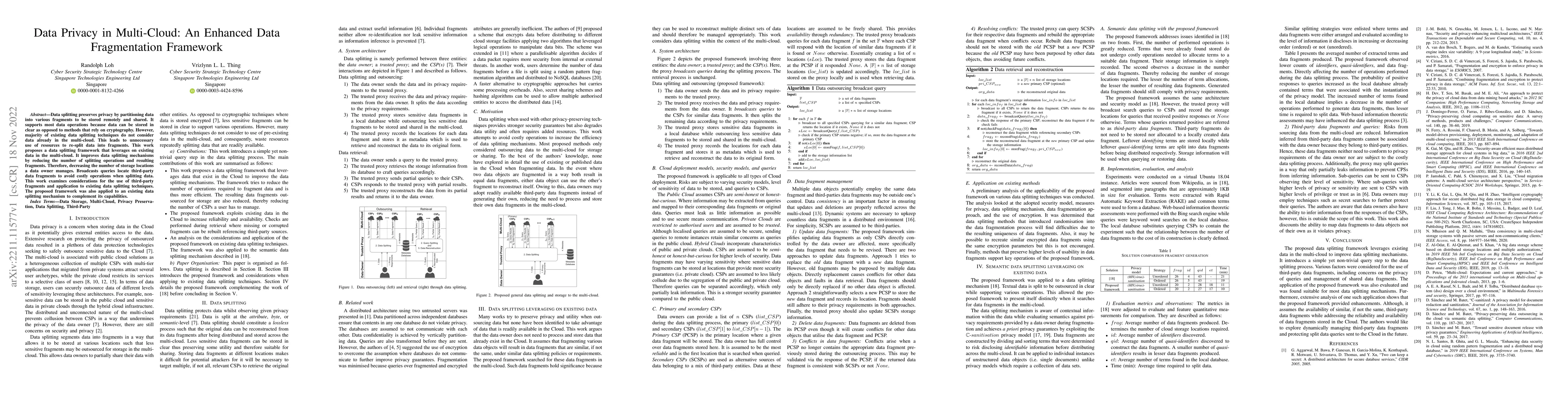 Thumbnail for Data Privacy in Multi-Cloud: An Enhanced Data Fragmentation Framework