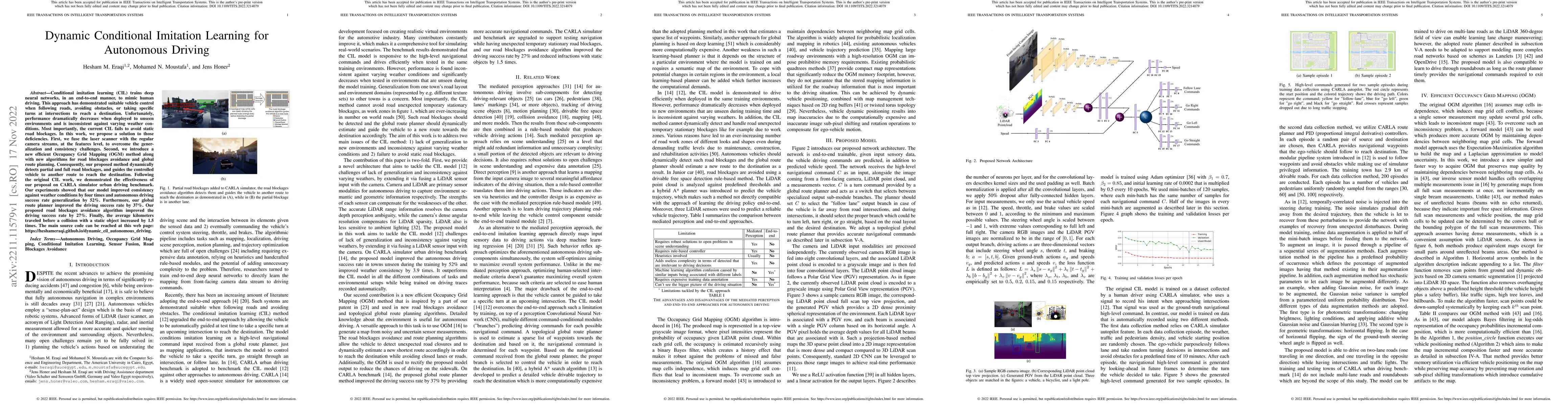Thumbnail for Dynamic Conditional Imitation Learning for Autonomous Driving