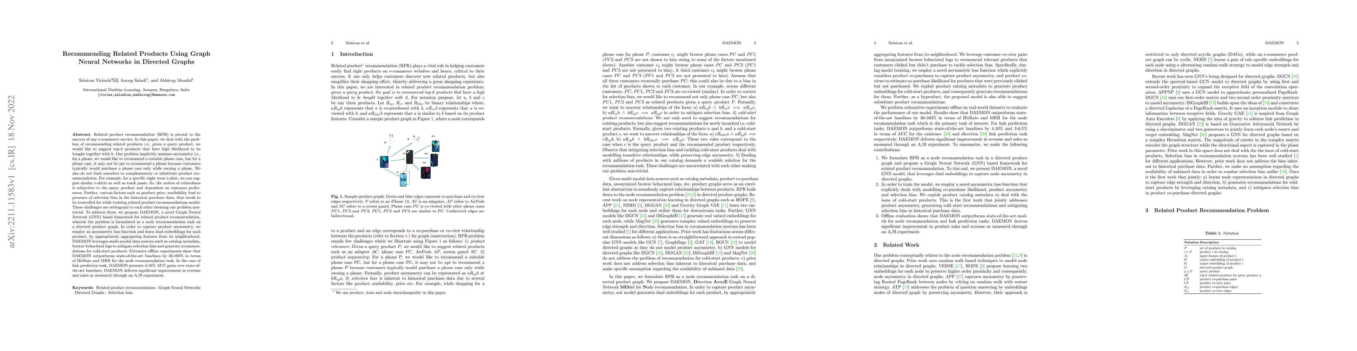Thumbnail for Recommending Related Products Using Graph Neural Networks in Directed
  Graphs