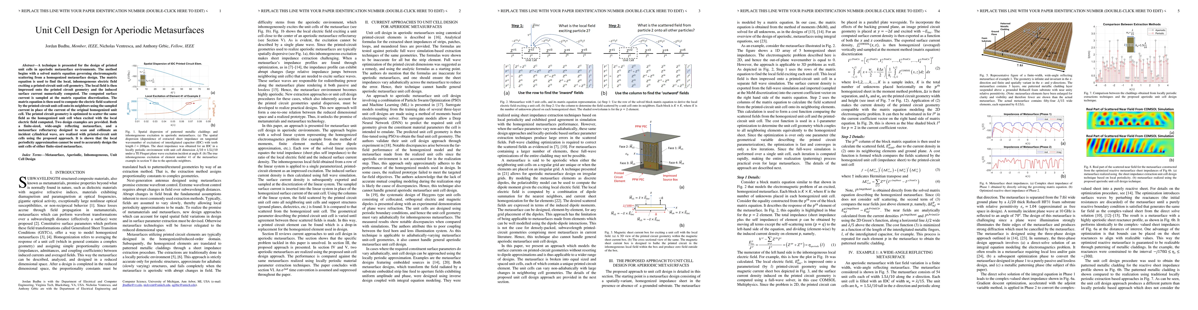 Thumbnail for Unit Cell Design for Aperiodic Metasurfaces