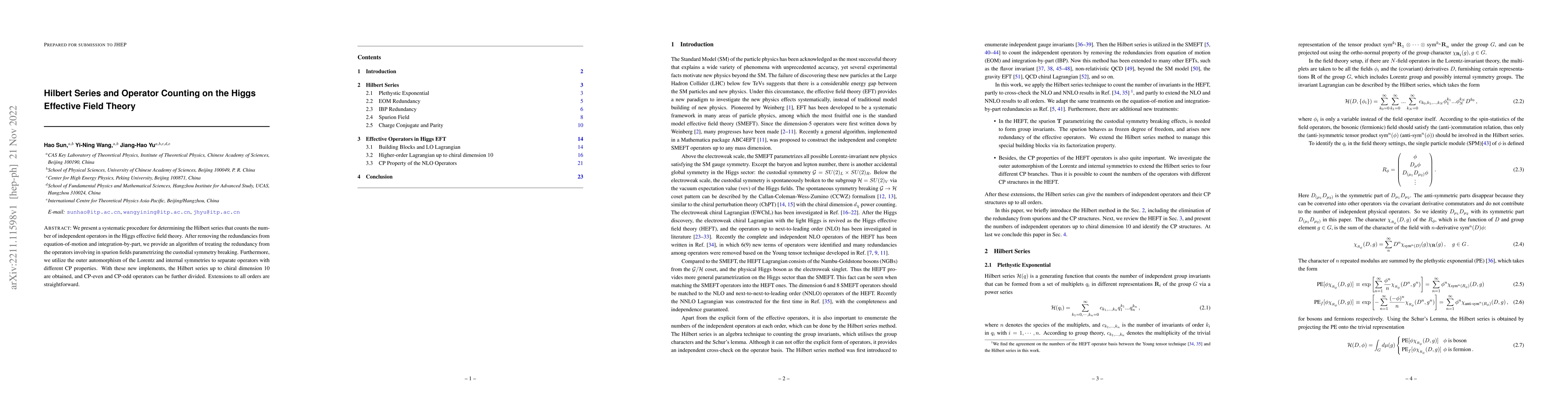 Thumbnail for Hilbert Series and Operator Counting on the Higgs Effective Field Theory