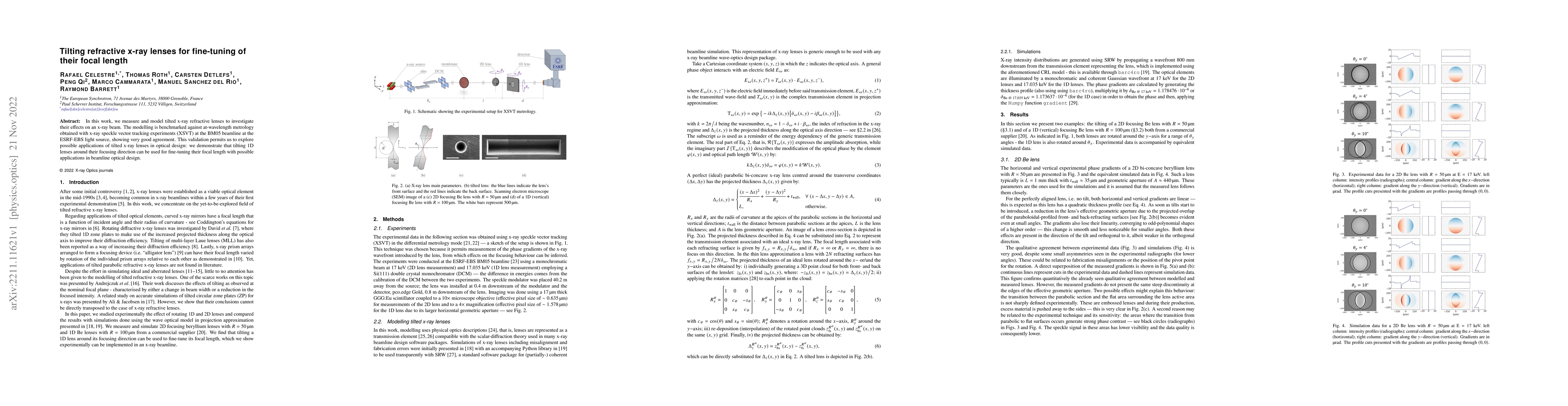 Thumbnail for Tilting refractive x-ray lenses for fine-tuning their focal length