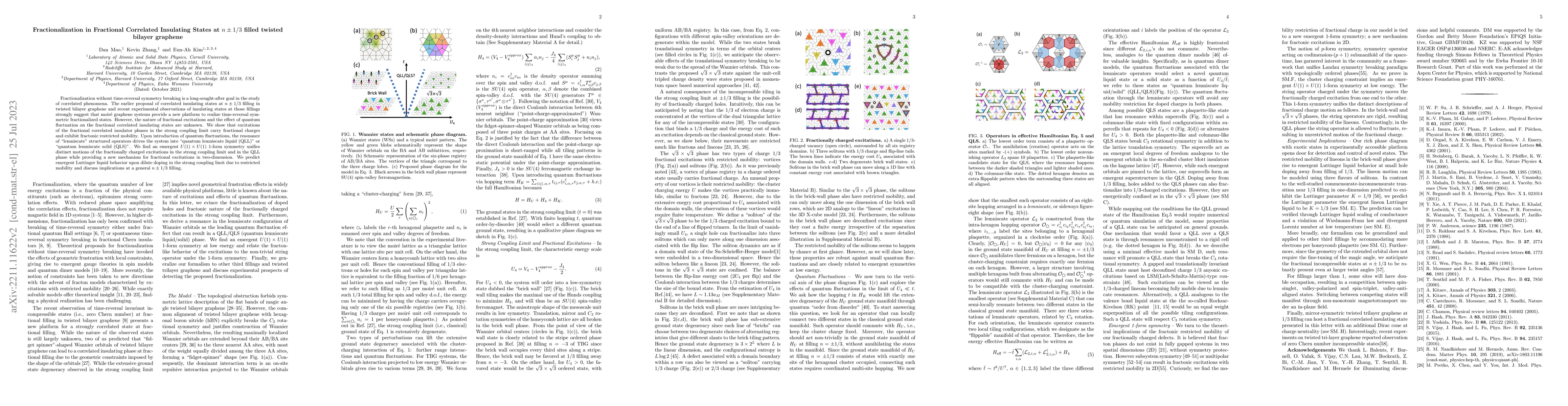 Thumbnail for Fractionalization in Fractional Correlated Insulating States at $n\pm
  1/3$ filled twisted bilayer graphene