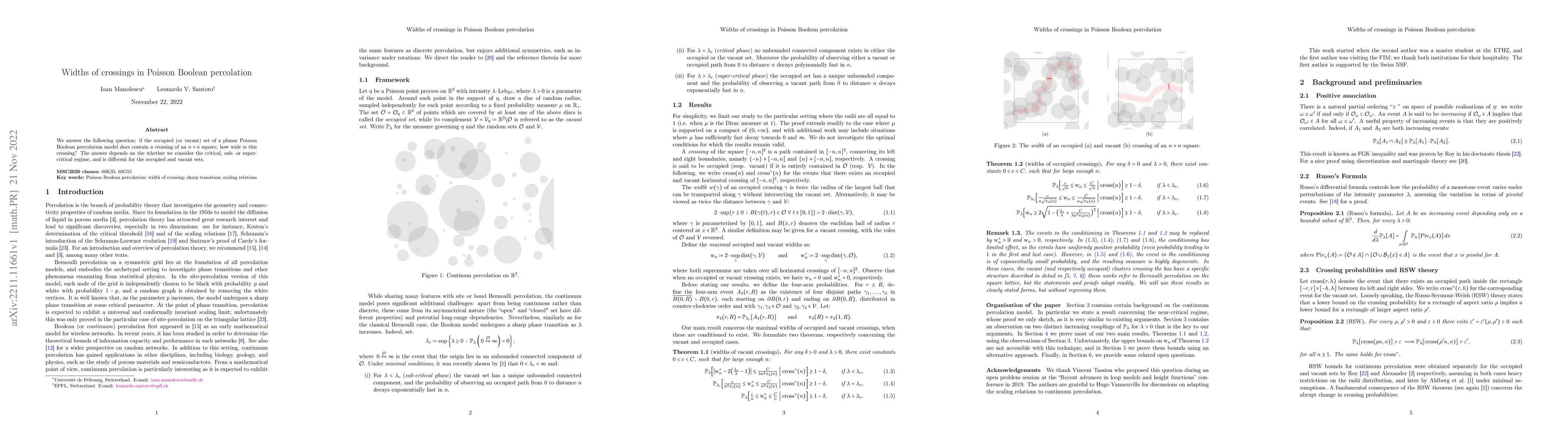 Thumbnail for Widths of crossings in Poisson Boolean percolation