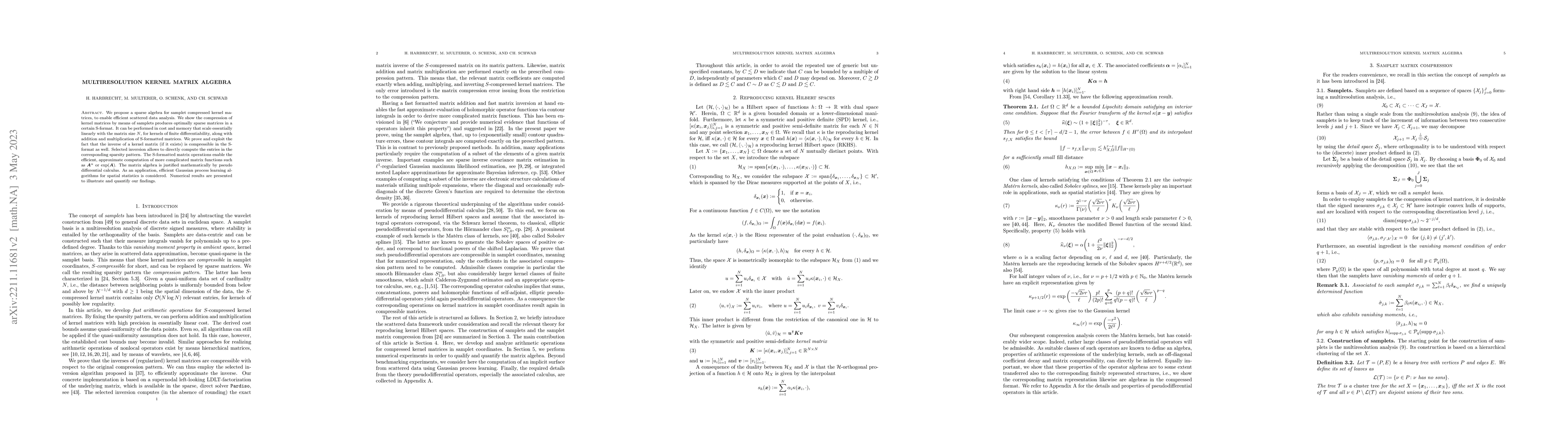 Thumbnail for Multiresolution kernel matrix algebra