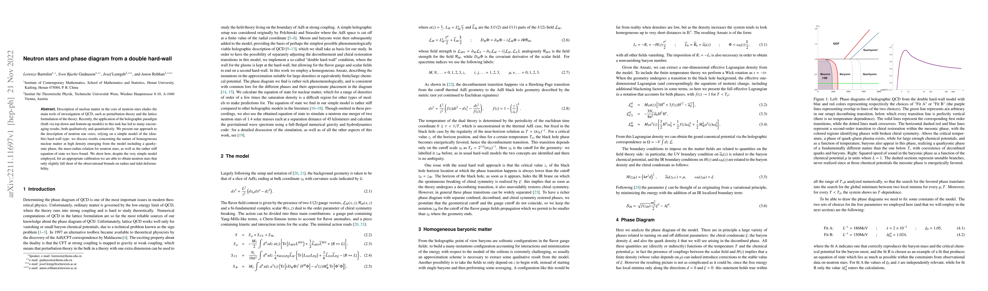 Thumbnail for Neutron stars and phase diagram from a double hard-wall
