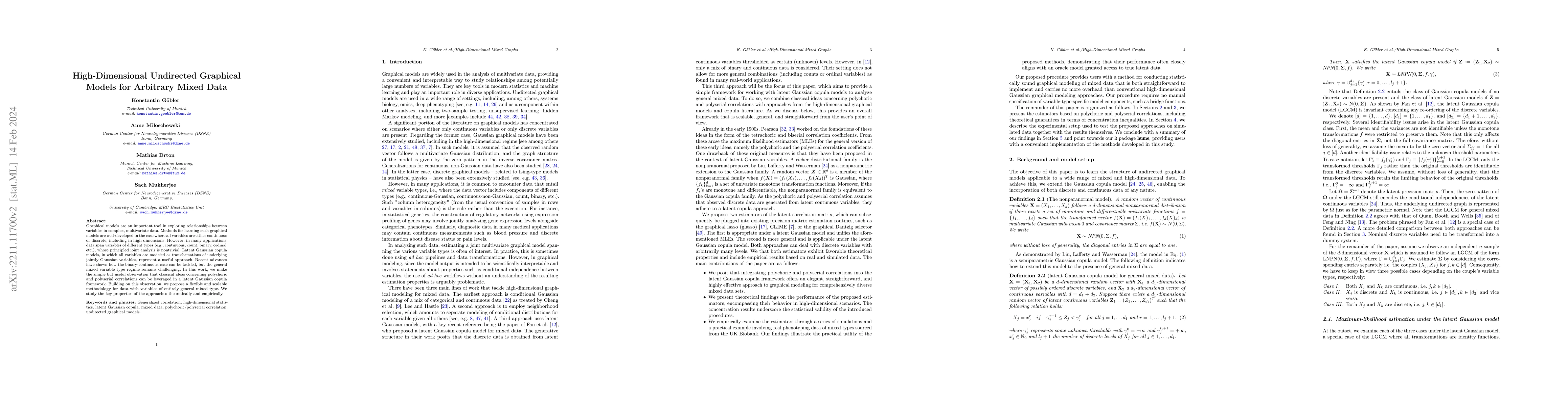Thumbnail for High-Dimensional Undirected Graphical Models for Arbitrary Mixed Data