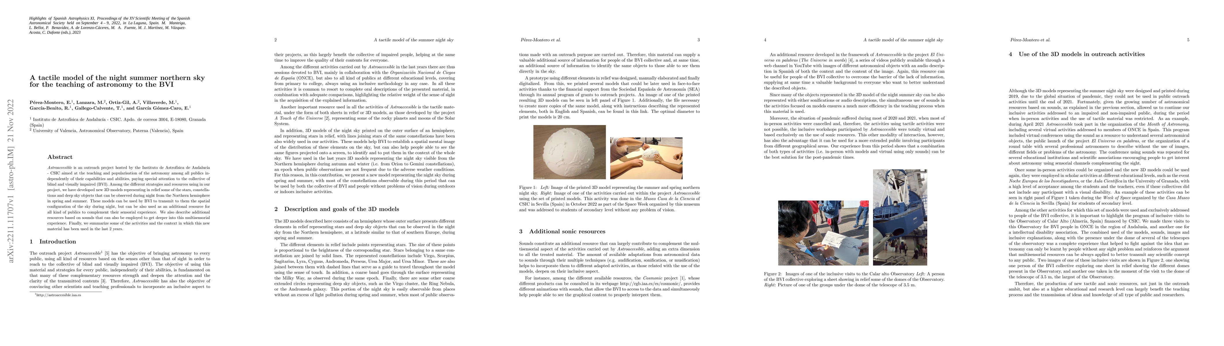 Thumbnail for A tactile model of the night summer northern sky for the teaching of
  astronomy to the BVI