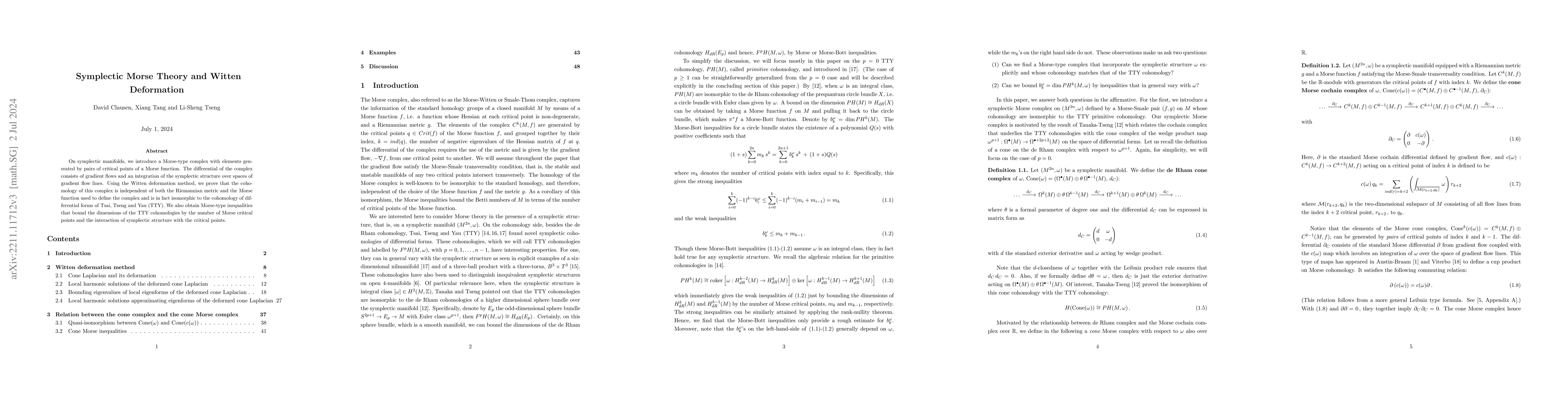 Thumbnail for Symplectic Morse Theory and Witten Deformation