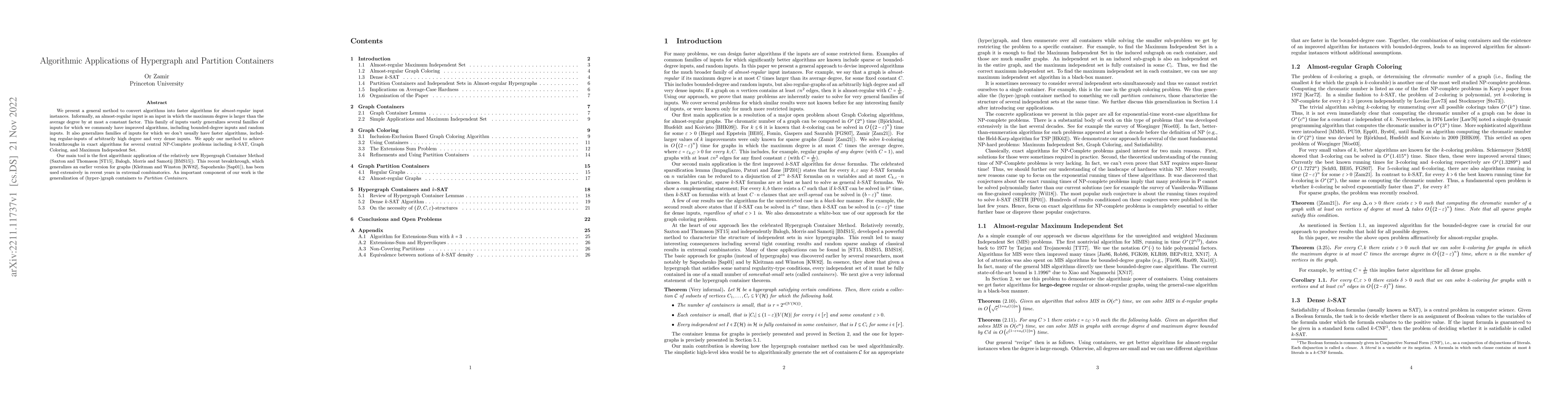 Thumbnail for Algorithmic Applications of Hypergraph and Partition Containers