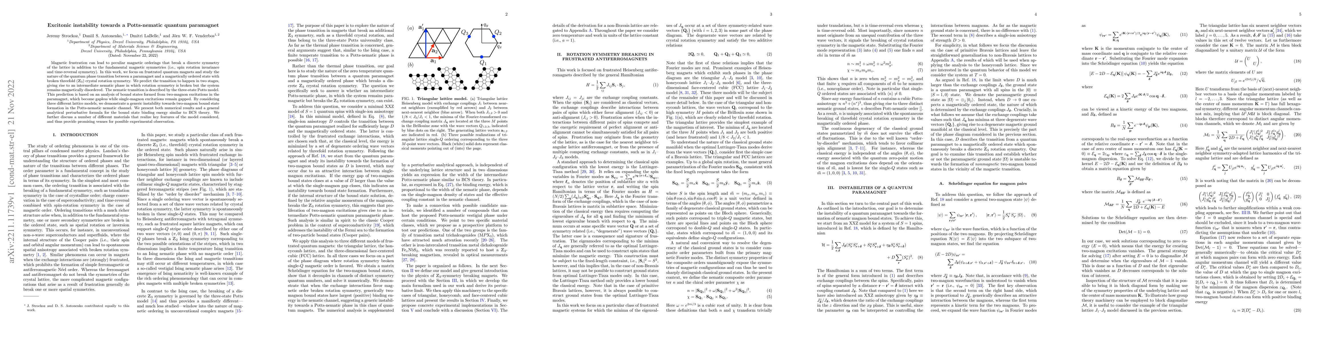 Thumbnail for Excitonic instability towards a Potts-nematic quantum paramagnet
