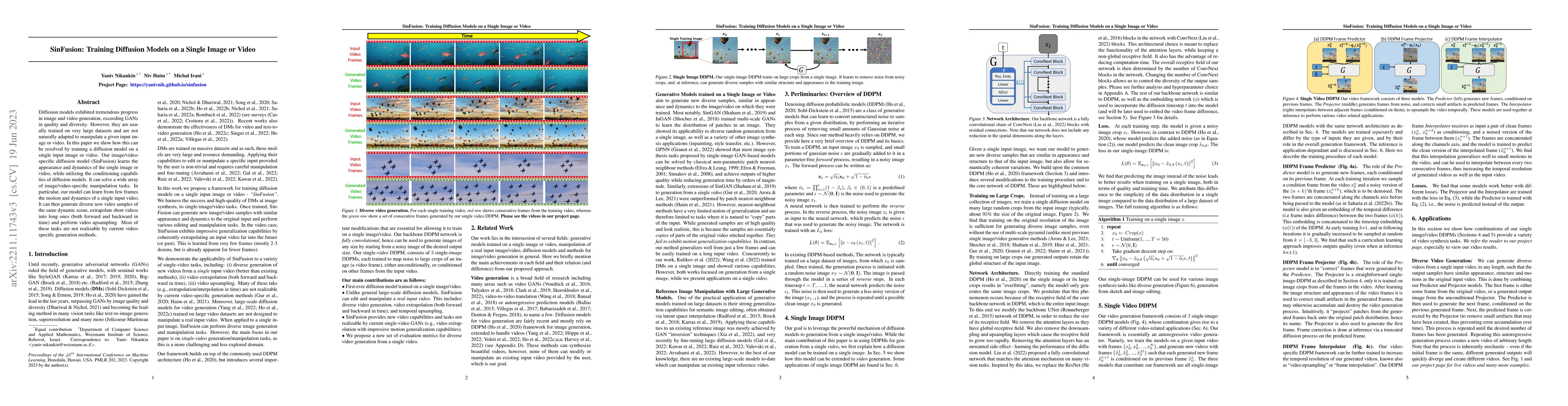 Thumbnail for SinFusion: Training Diffusion Models on a Single Image or Video