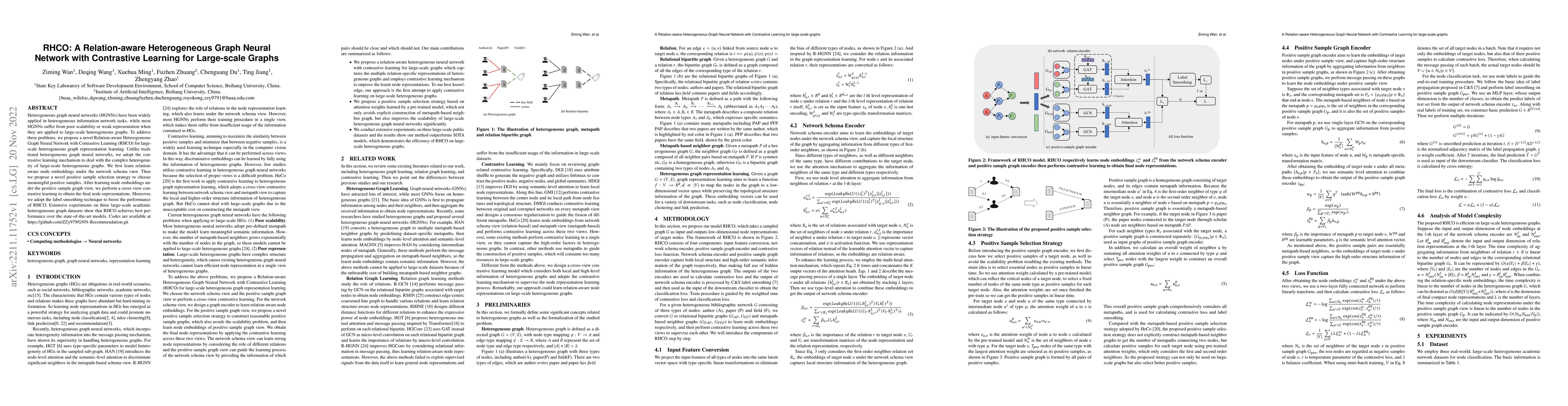 Thumbnail for RHCO: A Relation-aware Heterogeneous Graph Neural Network with
  Contrastive Learning for Large-scale Graphs