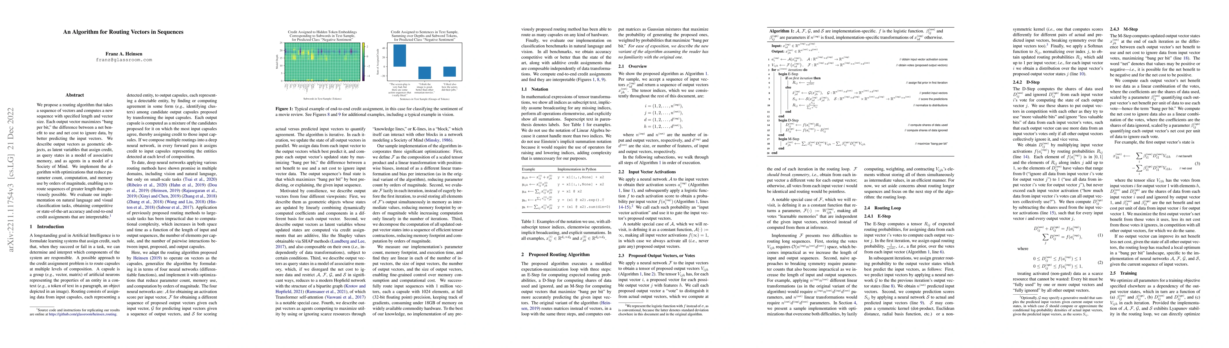 Thumbnail for An Algorithm for Routing Vectors in Sequences