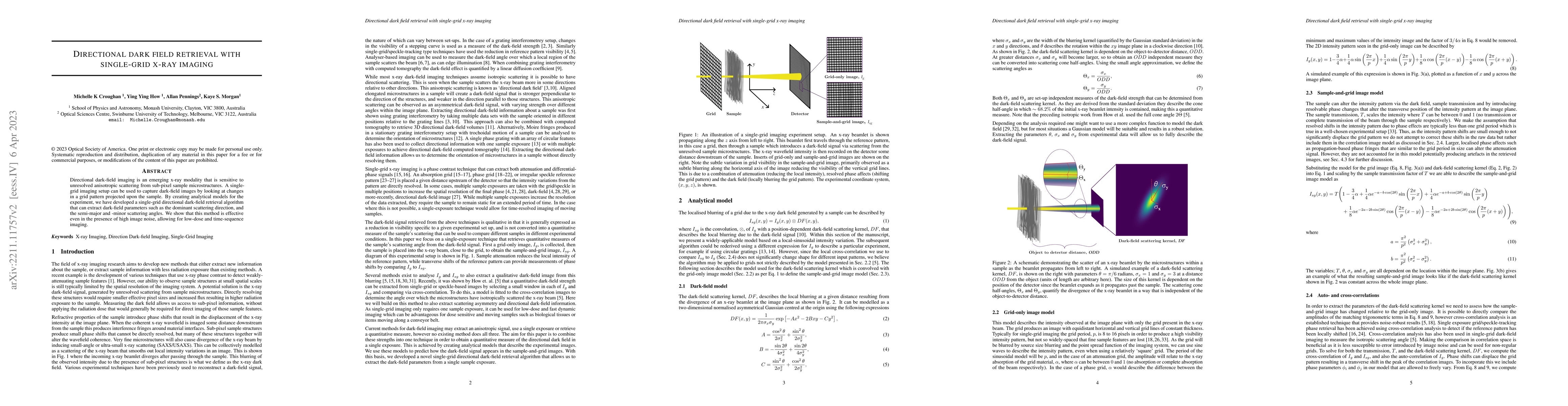 Thumbnail for Directional dark-field retrieval with single-grid x-ray imaging